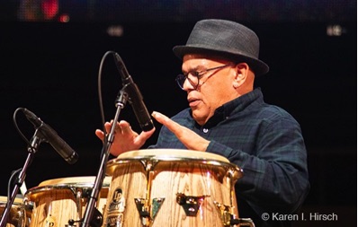 Vicente 'Little Johnny' Rivero playing conga drums
